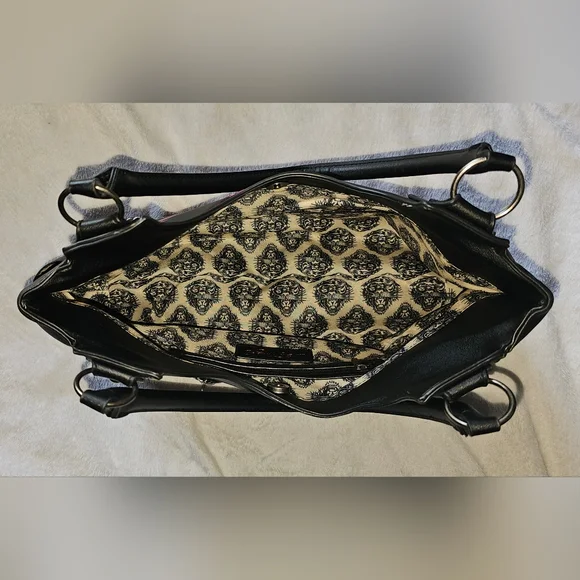 Ed Hardy Black Bag with Floral and Skull Embroidery - Picture 3 of 4